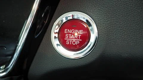 Engine start button of car Stock Photos