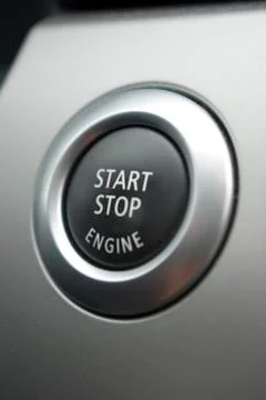 Engine start button, close-up Stock Photos