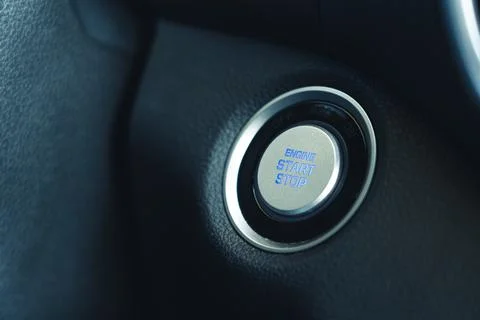 Engine start button. A new and pleasant way of starting the vehicle. New Stock Photos