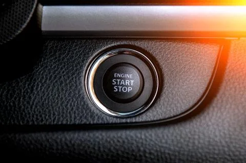 Engine start button. Foto stock