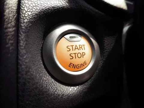 Engine start button switch. Foto stock
