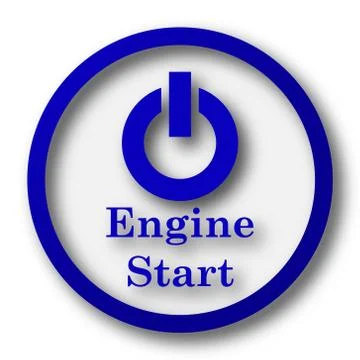 Engine start icon. Blue internet button on white background.. Stock Illustration