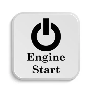 Engine start icon. Internet button on white  background.. Stock Illustration
