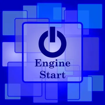 Engine start icon. Internet button on abstract background.. Stock Illustration