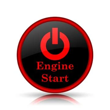 Engine start icon. Internet button on white background.. Illustrazione stock