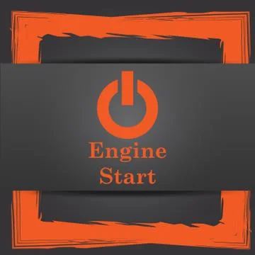 Engine start icon. Internet button on grey background.. Stock Illustration