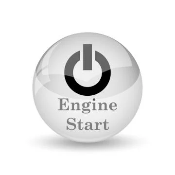 Engine start icon. Internet button on white background. Stock Illustration