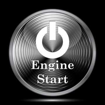 Engine start icon. Internet button on black background.. Stock Illustration