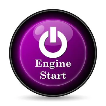 Engine start icon. Internet button on white background.. Illustrazione stock