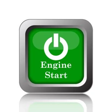 Engine start icon. Internet button on black background.. Stock Illustration