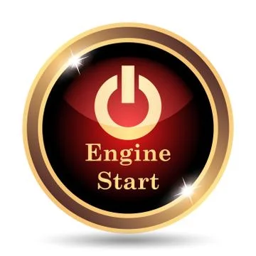 Engine start icon. Internet button on white background.. Illustrazione stock