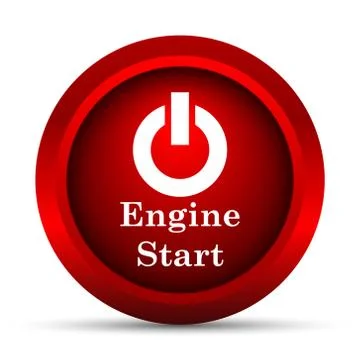 Engine start icon. Internet button on white background.. Illustrazione stock
