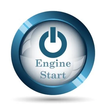 Engine start icon. Internet button on white background.. Illustrazione stock