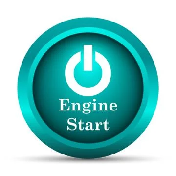 Engine start icon. Internet button on white background.. Illustrazione stock