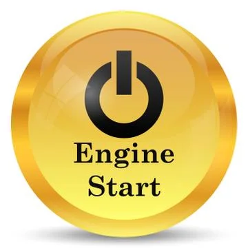 Engine start icon. Internet button on white background.. Illustrazione stock