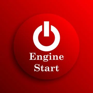 Engine start icon. Internet button on white background.. 스톡 일러스트