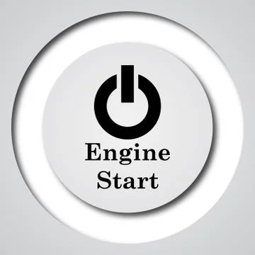 Engine start icon. Internet button on white background.. Illustrazione stock