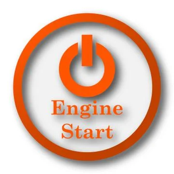 Engine start icon. Internet button on white background.. Illustrazione stock