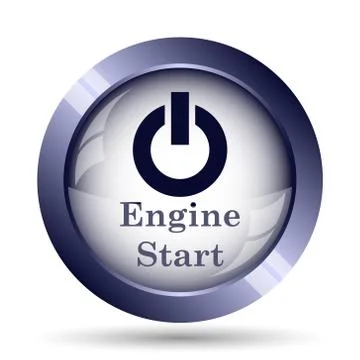 Engine start icon. Internet button on white background.. Illustrazione stock