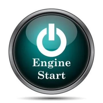 Engine start icon. Internet button on white background.. Illustrazione stock