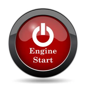 Engine start icon. Internet button on white background.. Illustrazione stock
