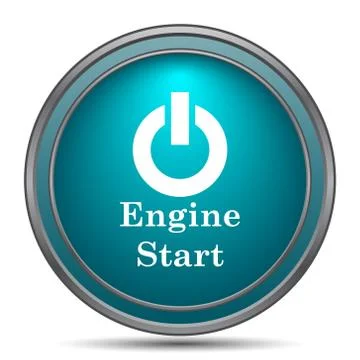 Engine start icon. Internet button on white background.. Illustrazione stock