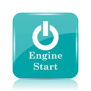Engine start icon. Internet button on white background.. Illustrazione stock
