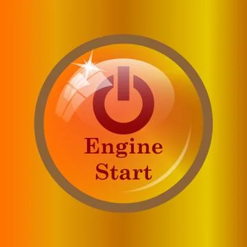 Engine start icon. Internet button on colored background. . Stock Illustration