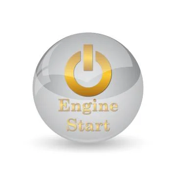 Engine start icon. Internet button on white background. . Illustrazione stock