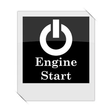 Engine start icon within a photo on white background. Stockillustratie