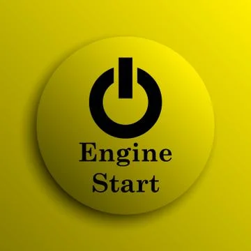 Engine start icon. Yellow internet button.. Stock Illustration