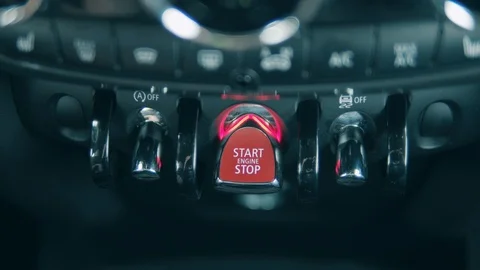 Engine start stop button is being pressed Stock Footage 120239006