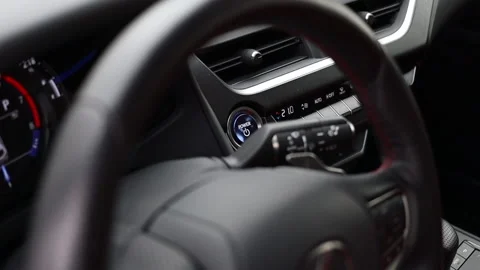 Engine start stop button. Car dashboard element Stock Footage 167999370
