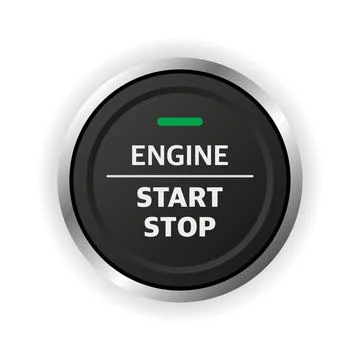 Engine start stop button. Car dashboard element. 스톡 일러스트