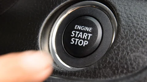 Engine start stop button from a modern car interior Stock Footage 50578193