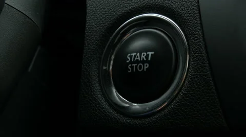 Engine start stop button from a modern car interior Stock Footage 67134549