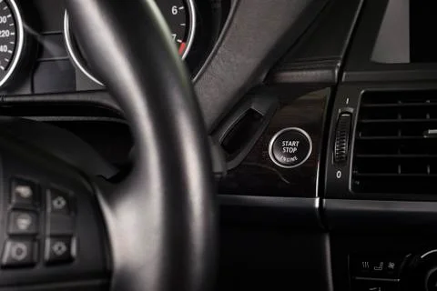 Engine start stop button Stock Photos