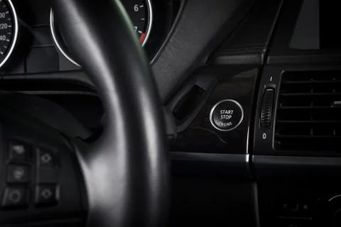 Engine start stop button Stock Photos