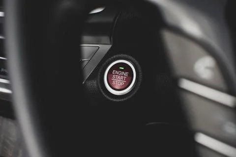 Engine start / stop button. Foto stock