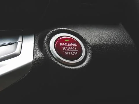 Engine start stop button Foto stock