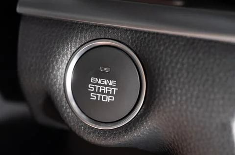 Engine start stop button Foto stock