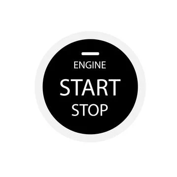 Engine start stop button on white background. start engine button. Stock Illustration