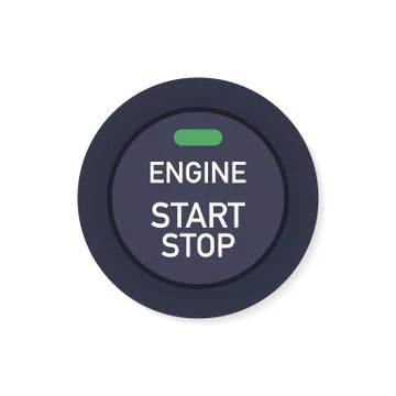 Engine starting and stopping system. Engine start. The person presses the fin Stock Illustration