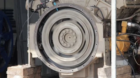 Engine starting. Test start of a diesel engine. Trial run of a diesel engine 動画素材 78369752