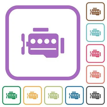 Engine symbol simple icons Stock Illustration