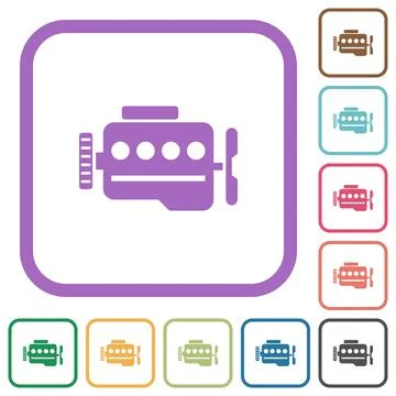 Engine symbol simple icons Stock Illustration