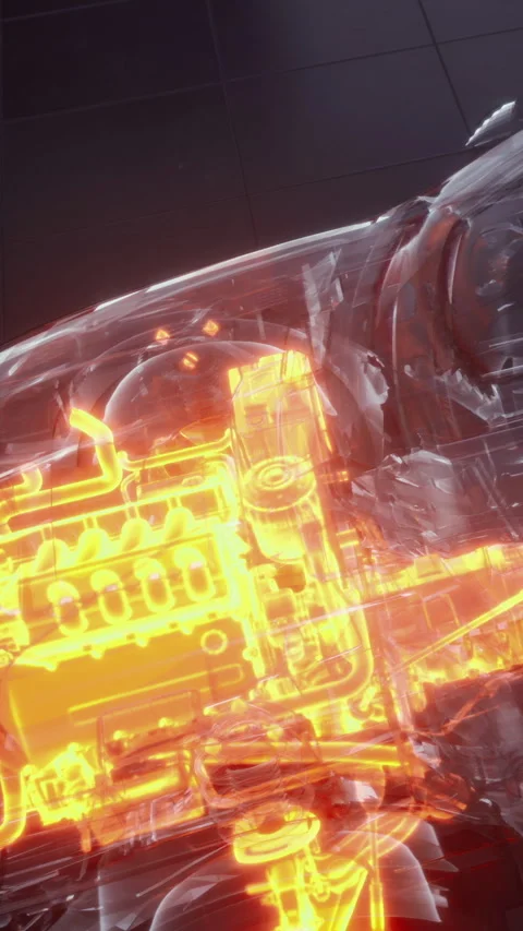 Engine technology shows inner workings with bright colors in design Vídeos de archivo 336029323