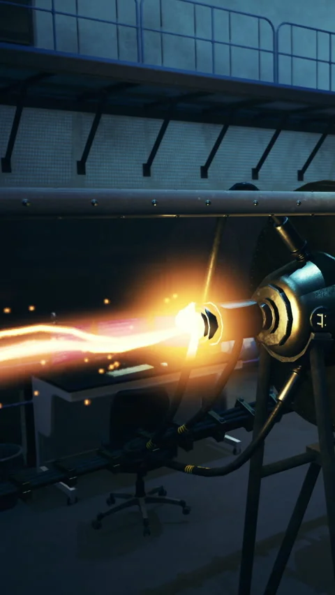 Engine technology sparks excitement in futuristic laboratory setting Stock Footage 335237111