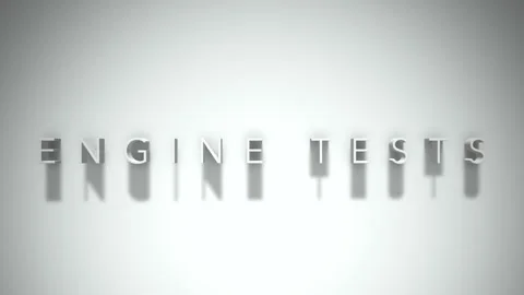 Engine tests 3D title animation with shadows on a white background 스톡 동영상 297856027