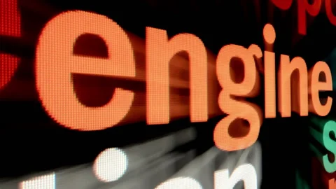 Engine text on screen dolly shot concept Stock Footage 143166600